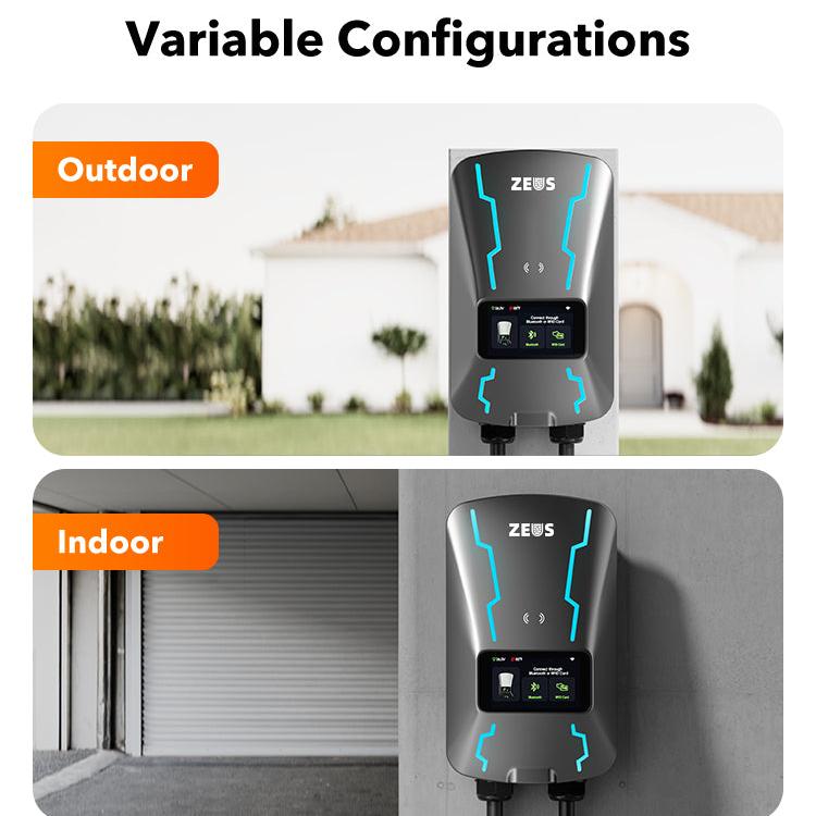 Zeus Prime 7kW EV charger suitable for both indoor and outdoor installation in Australian homes and garages.